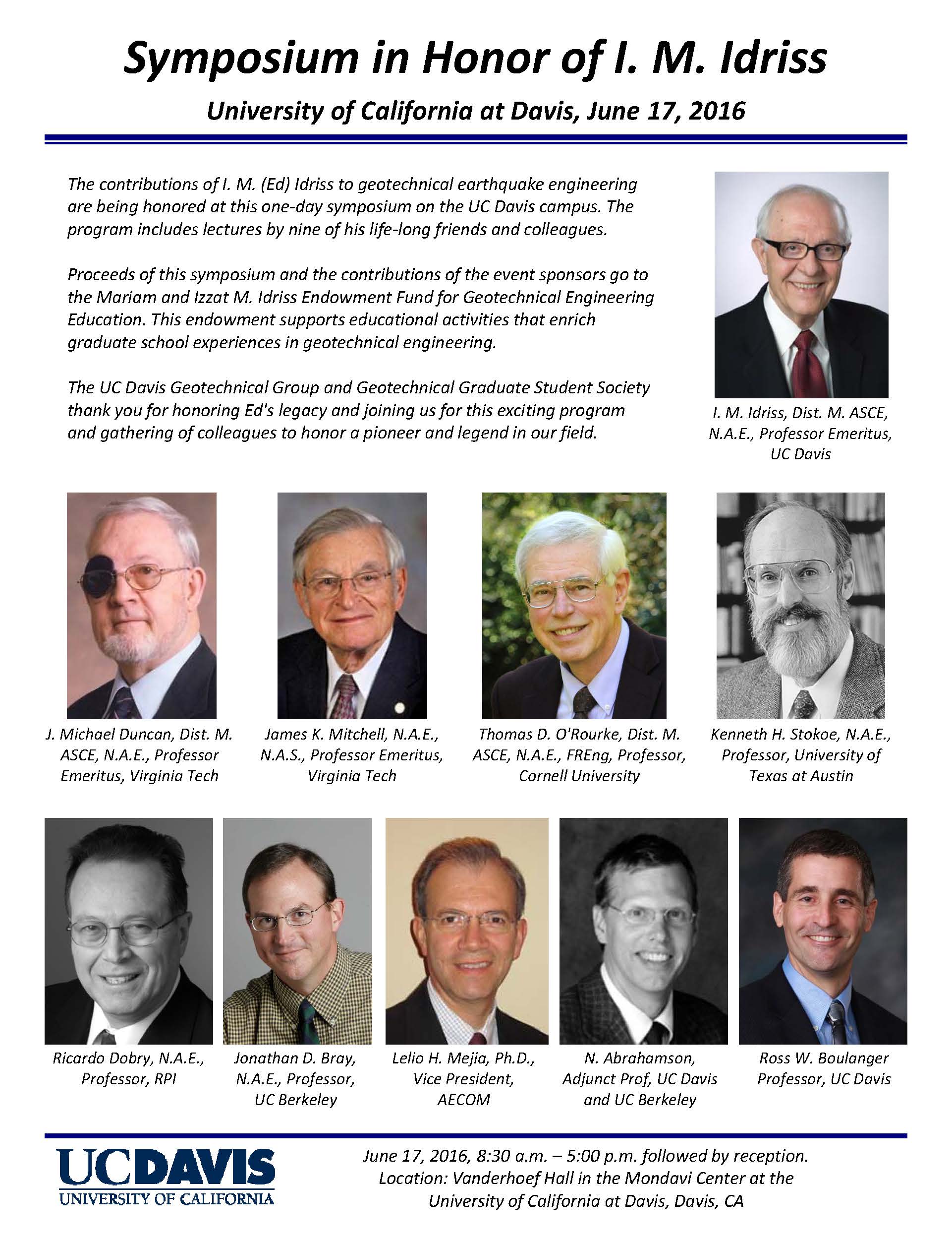 Symposium program schedule and sponsors 2016