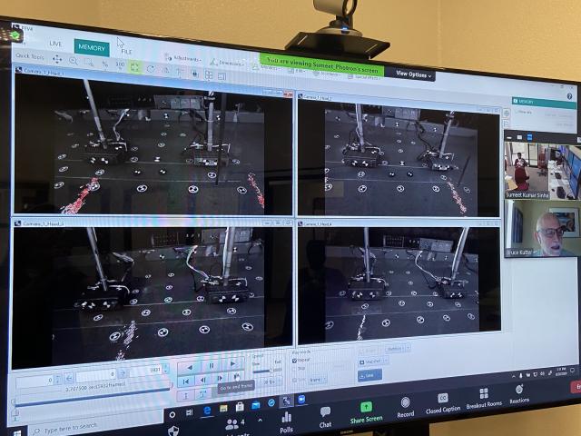 Data on monitor screen
